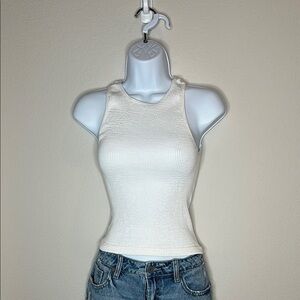 Ultra Flirt White Fitted Sleeveless Tank Top